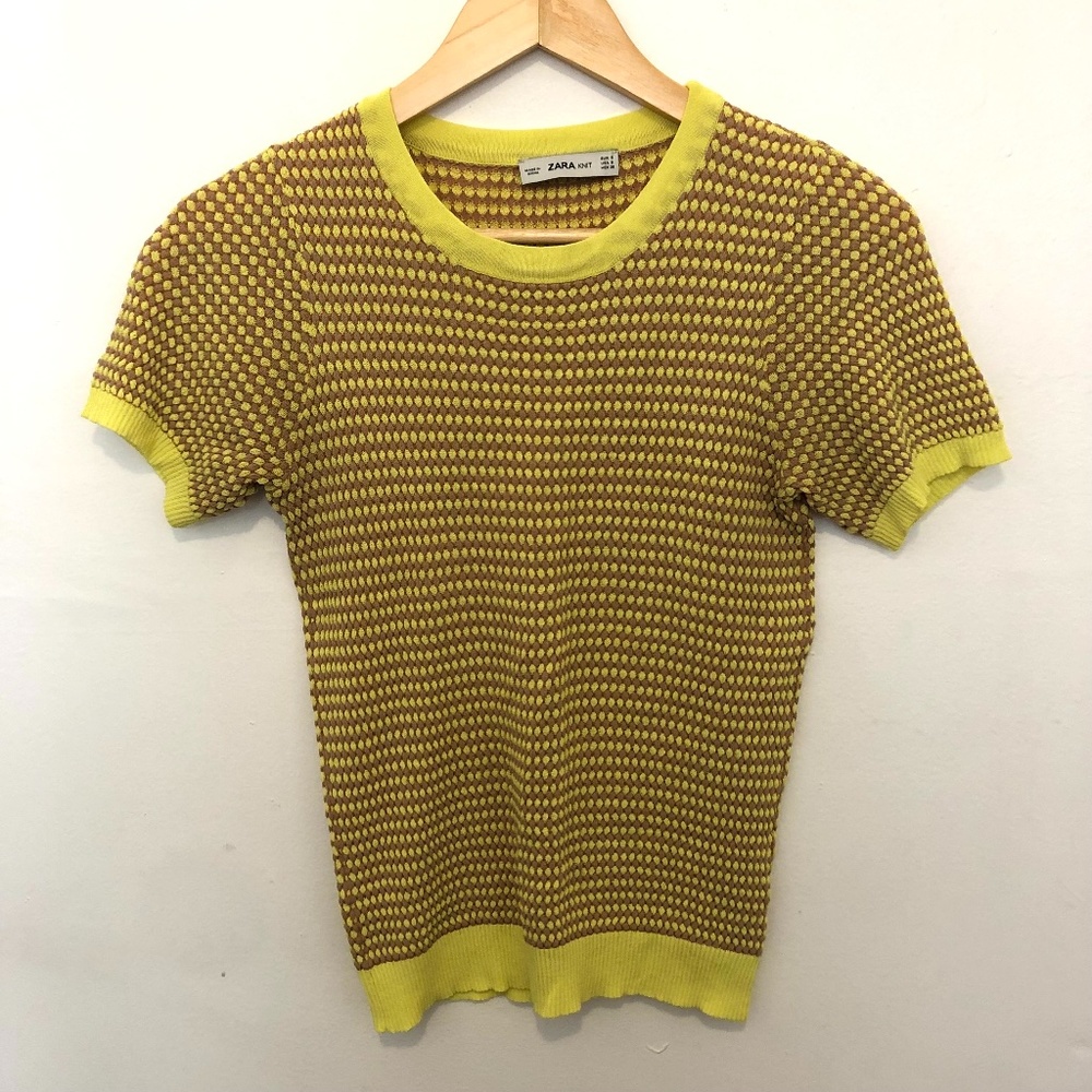 Zara Yellow Knit T-Shirt